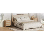 Table de chevet bohème en rotin à 3 tiroirs pour chambre à coucher et salon