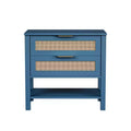 Rattan Boho Rattan 2 Drawer Nightstand for Bedroom Living Room