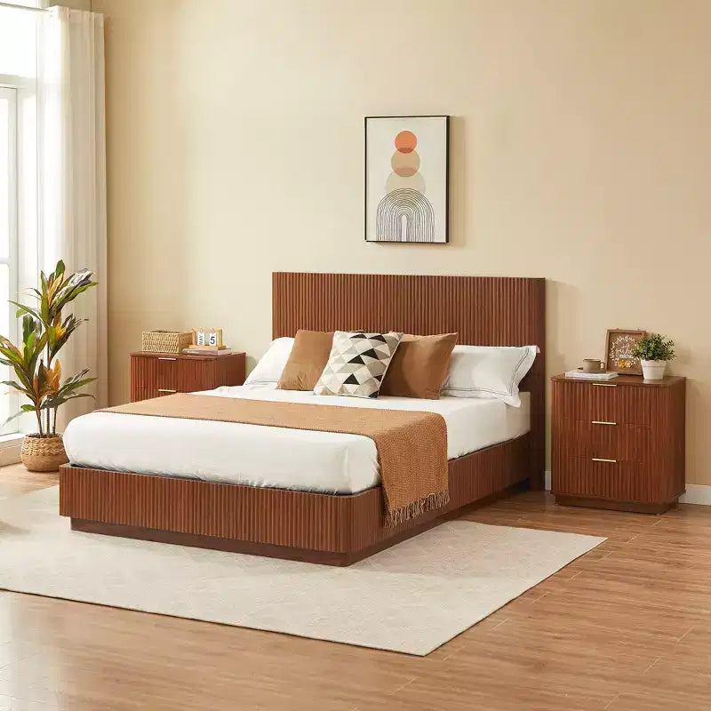 Table de Chevet Moderne Élégante à 3 Tiroirs pour Chambre à Coucher ou Salon