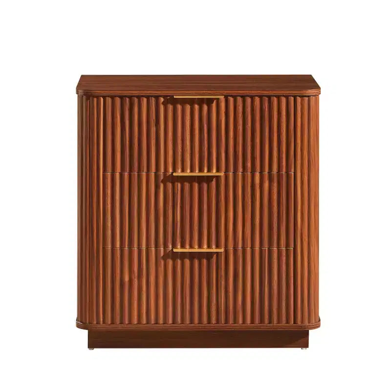 Table de Chevet Moderne Élégante à 3 Tiroirs pour Chambre à Coucher ou Salon
