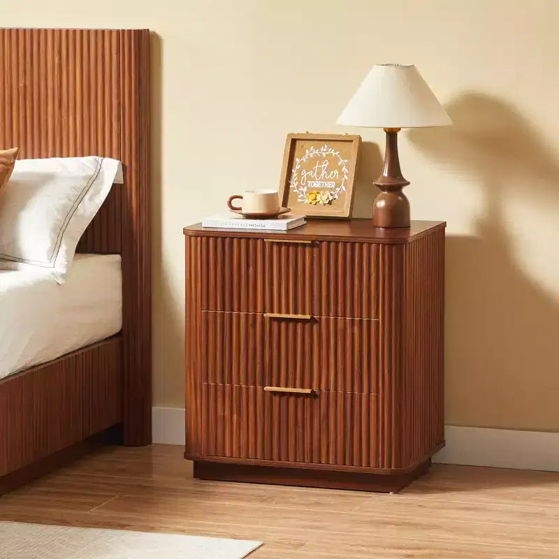 Table de Chevet Moderne Élégante à 3 Tiroirs pour Chambre à Coucher ou Salon