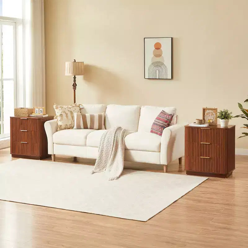 Table de Chevet Moderne Élégante à 3 Tiroirs pour Chambre à Coucher ou Salon