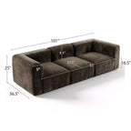Canapé modulable moderne 101 places, canapé boxy profond en chenille texturée pour le salon - Panipeachy