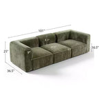 Canapé modulable moderne 101 places, canapé boxy profond en chenille texturée pour le salon - Panipeachy