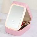 The Lakeside Collection Travel Cosmetic and Makeup Case with LED Mirror -