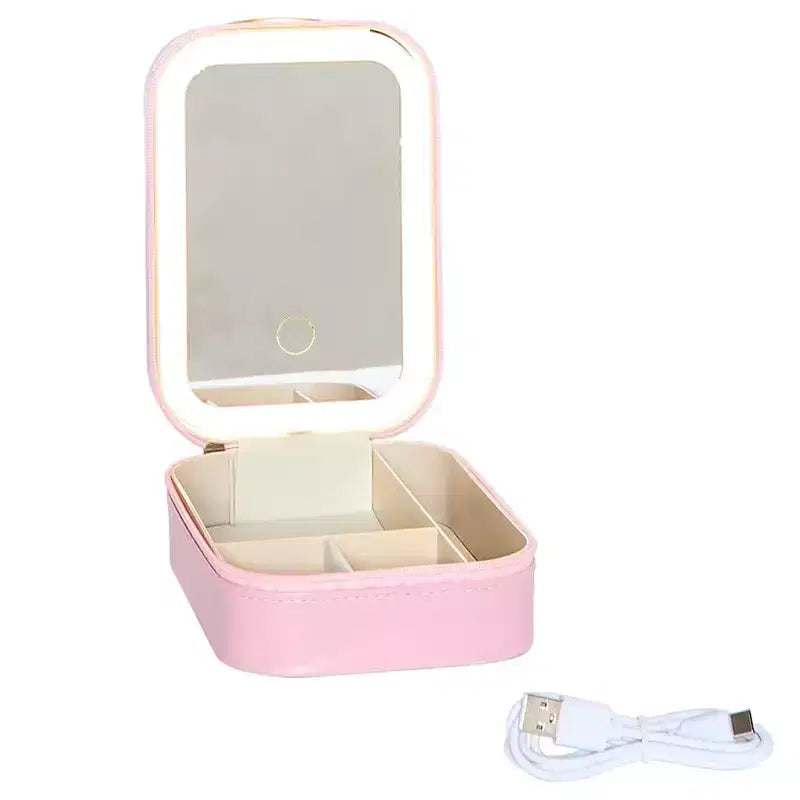 Trousse de voyage et de maquillage Lakeside Collection avec miroir LED -