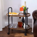 The Lakeside Collection Kitchen or Bar Serving Cart with Wheels - 2-Tier -