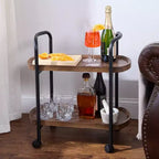 The Lakeside Collection Kitchen or Bar Serving Cart with Wheels - 2-Tier -