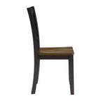 Chaise de salle à manger en bois fermier avec dossier en X ROME + OAK, noir/marron, lot de 4