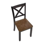 Chaise de salle à manger en bois fermier avec dossier en X ROME + OAK, noir/marron, lot de 4