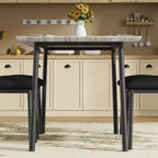 Ensemble de salle à manger 5 pièces en bois pour 4 personnes, plateau biseauté et chaises rembourrées, meubles de cuisine compacts pour la maison et l'appartement.