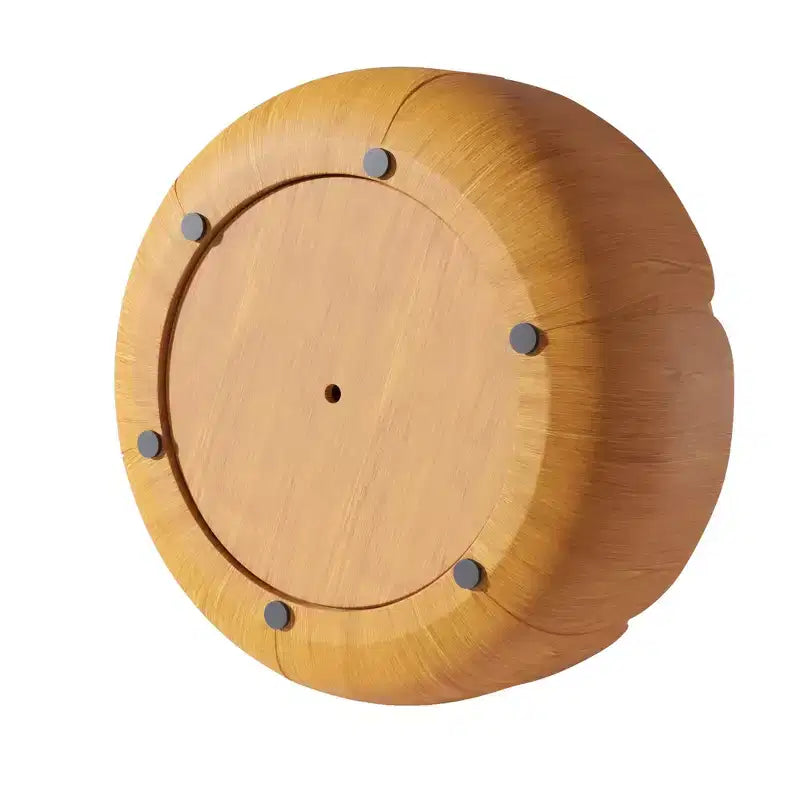 Table basse de 35,63 po, ronde, extérieure et intérieure, table d'appoint à tambour moderne en bois.