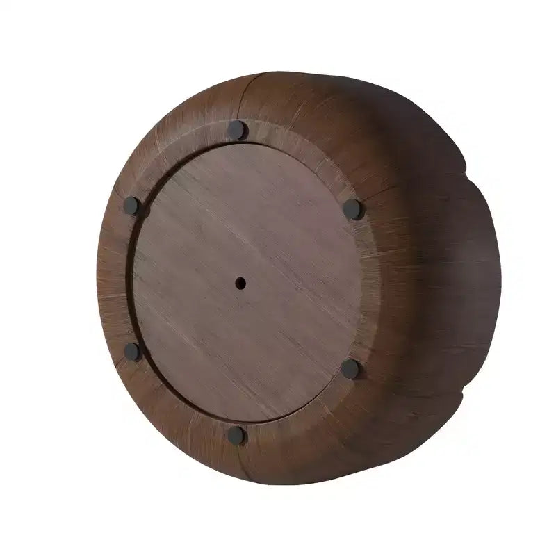Table basse de 35,63 po, ronde, extérieure et intérieure, table d'appoint à tambour moderne en bois.