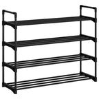 Étagère à chaussures mince à 3/4 niveaux, organisateur de chaussures réglable peu encombrant avec cadre en métal et étagères en tissu non tissé pour entrée, placard, chambre à coucher