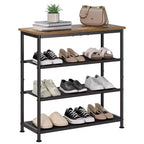 Étagère à chaussures mince à 3/4 niveaux, organisateur de chaussures réglable peu encombrant avec cadre en métal et étagères en tissu non tissé pour entrée, placard, chambre à coucher