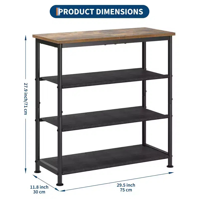 Étagère à chaussures mince à 3/4 niveaux, organisateur de chaussures réglable peu encombrant avec cadre en métal et étagères en tissu non tissé pour entrée, placard, chambre à coucher