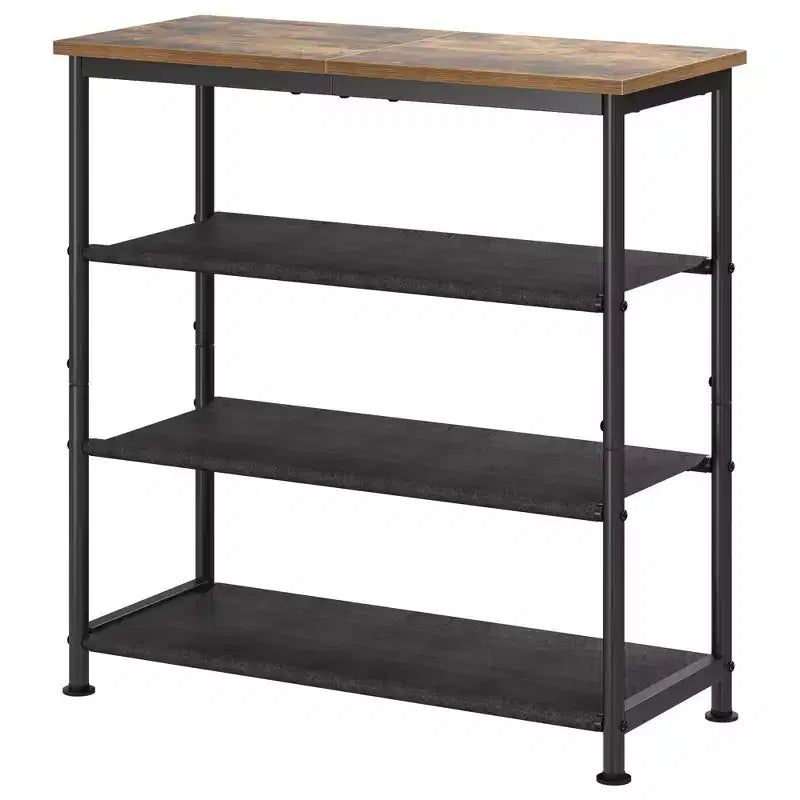 Étagère à chaussures mince à 3/4 niveaux, organisateur de chaussures réglable peu encombrant avec cadre en métal et étagères en tissu non tissé pour entrée, placard, chambre à coucher