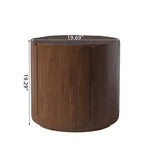 Tabouret/Table d'appoint rond(e) extérieur/intérieur 19.29H, motif bois moderne, pour terrasse et jardin