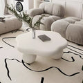 35 Cloud Coffee Table with Ball Legs, Modern Irregular Center Table for Living Room, Cream White