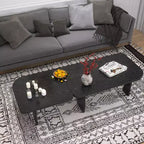 Ensemble de 2 tables basses gigognes, tables centrales et d'appoint modernes pour salon, noir
