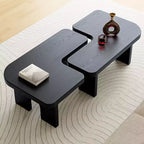 Ensemble de 2 tables basses gigognes, tables centrales et d'appoint modernes pour salon, noir