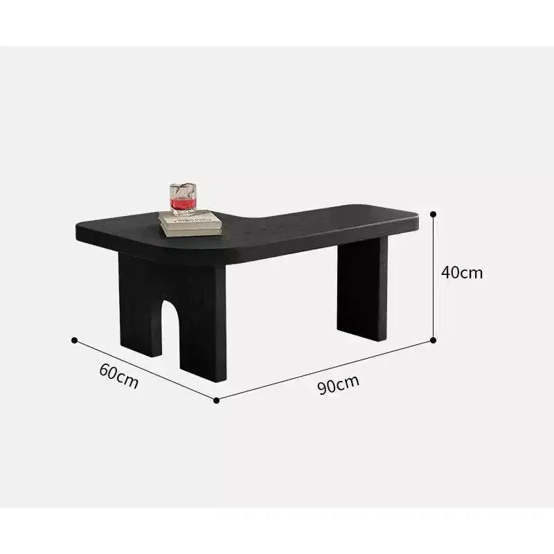 Ensemble de 2 tables basses gigognes, tables centrales et d'appoint modernes pour salon, noir