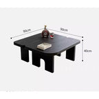 Ensemble de 2 tables basses gigognes, tables centrales et d'appoint modernes pour salon, noir