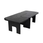 Ensemble de 2 tables basses gigognes, tables centrales et d'appoint modernes pour salon, noir