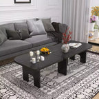 Ensemble de 2 tables basses gigognes, tables centrales et d'appoint modernes pour salon, noir