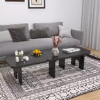 Ensemble de 2 tables basses gigognes, tables centrales et d'appoint modernes pour salon, noir