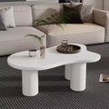 Cloud Coffee Table with Ball Legs, Modern Irregular Center Table for Living Room, White
