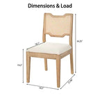 Christopher Knight Home Lea Chaises de salle à manger en bois d'hévéa et rotin rembourrées (Lot de 2)