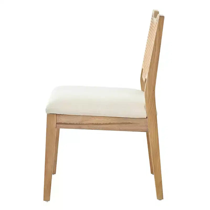 Christopher Knight Home Lea Chaises de salle à manger en bois d'hévéa et rotin rembourrées (Lot de 2)