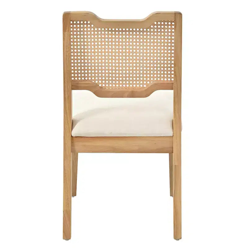 Christopher Knight Home Lea Chaises de salle à manger en bois d'hévéa et rotin rembourrées (Lot de 2)