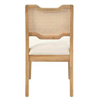 Christopher Knight Home Lea Chaises de salle à manger en bois d'hévéa et rotin rembourrées (Lot de 2)