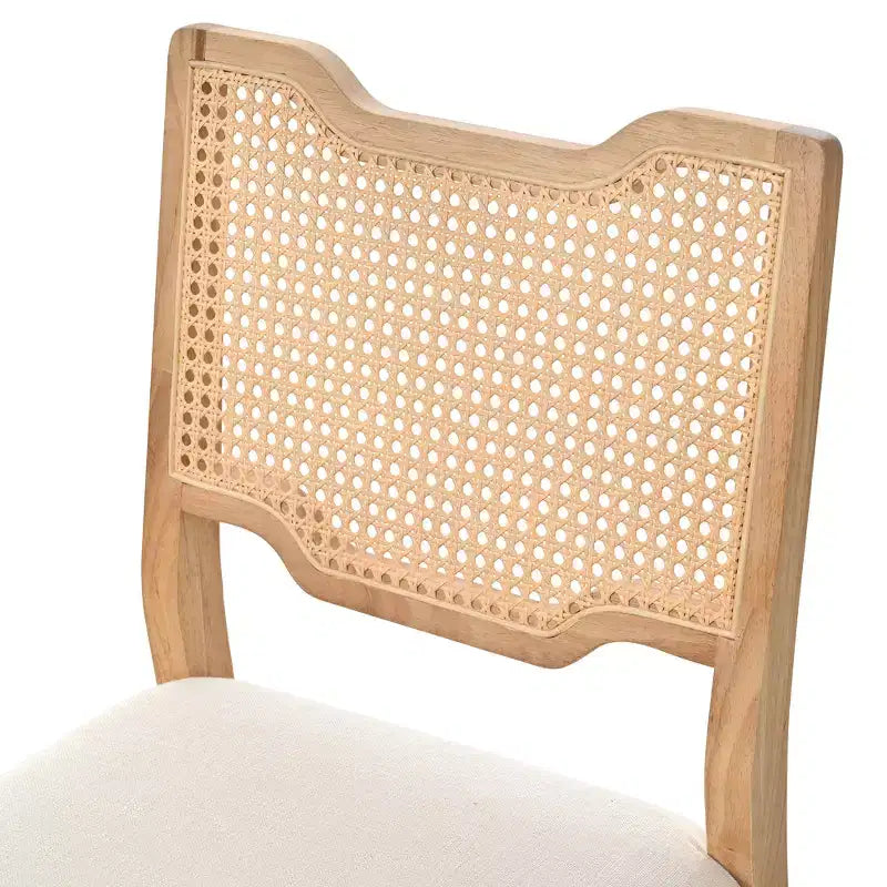 Christopher Knight Home Lea Chaises de salle à manger en bois d'hévéa et rotin rembourrées (Lot de 2)