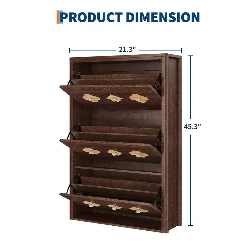 Commode Meuble à chaussures avec 6/4/3 tiroirs basculants, meuble à chaussures fin et discret avec étagères réglables et poignées diamant, meuble d'entrée autoportant