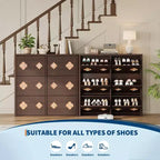 Commode Meuble à chaussures avec 6/4/3 tiroirs basculants, meuble à chaussures fin et discret avec étagères réglables et poignées diamant, meuble d'entrée autoportant