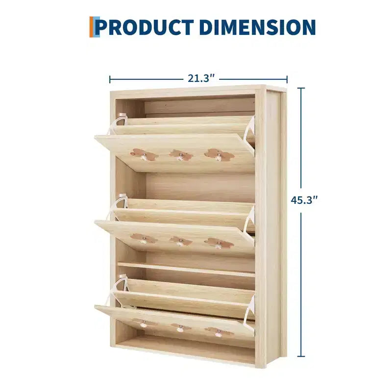 Commode Meuble à chaussures avec 6/4/3 tiroirs basculants, meuble à chaussures fin et discret avec étagères réglables et poignées diamant, meuble d'entrée autoportant