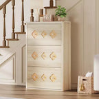 Commode Meuble à chaussures avec 6/4/3 tiroirs basculants, meuble à chaussures fin et discret avec étagères réglables et poignées diamant, meuble d'entrée autoportant