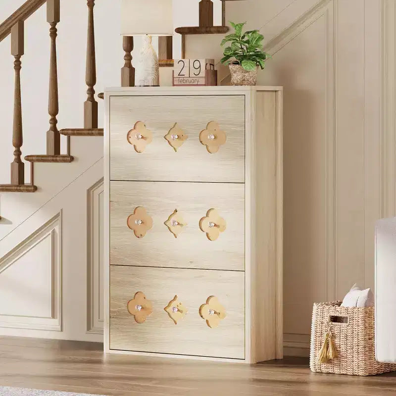 Commode Meuble à chaussures avec 6/4/3 tiroirs basculants, meuble à chaussures fin et discret avec étagères réglables et poignées diamant, meuble d'entrée autoportant