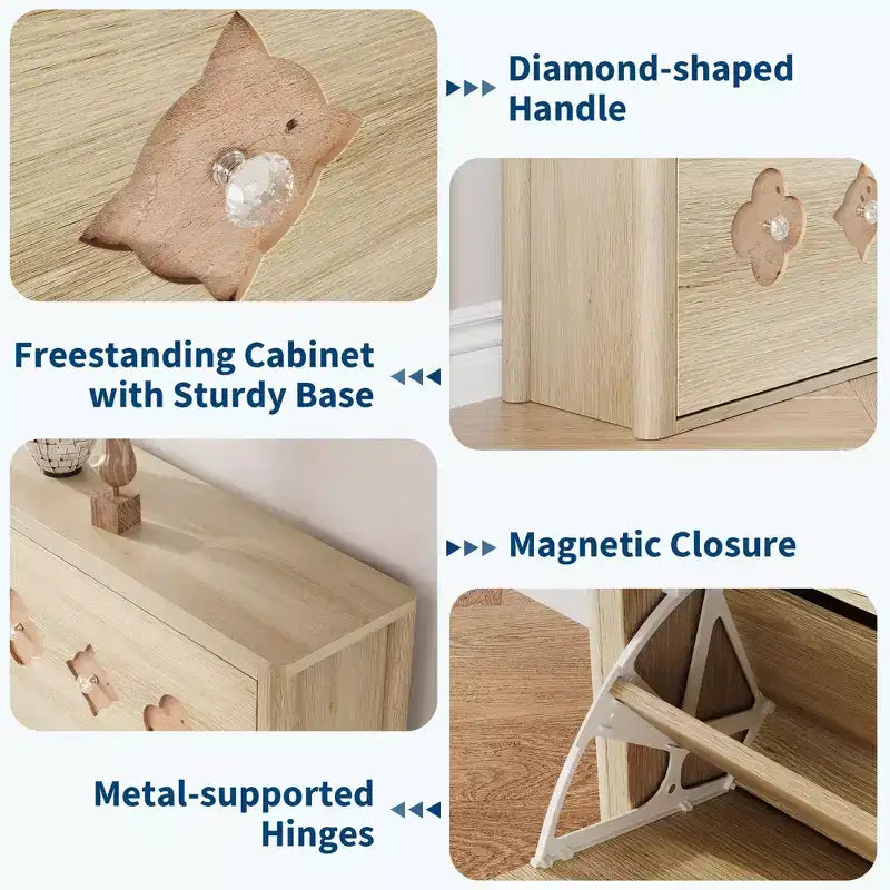 Commode Meuble à chaussures avec 6/4/3 tiroirs basculants, meuble à chaussures fin et discret avec étagères réglables et poignées diamant, meuble d'entrée autoportant