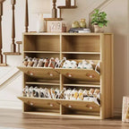 Commode Meuble à chaussures avec 6/4/3 tiroirs basculants, meuble à chaussures fin et discret avec étagères réglables et poignées diamant, meuble d'entrée autoportant
