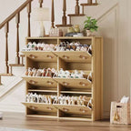 Commode Meuble à chaussures avec 6/4/3 tiroirs basculants, meuble à chaussures fin et discret avec étagères réglables et poignées diamant, meuble d'entrée autoportant