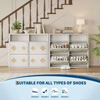 Commode Meuble à chaussures avec 6/4/3 tiroirs basculants, meuble à chaussures fin et discret avec étagères réglables et poignées diamant, meuble d'entrée autoportant