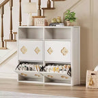 Commode Meuble à chaussures avec 6/4/3 tiroirs basculants, meuble à chaussures fin et discret avec étagères réglables et poignées diamant, meuble d'entrée autoportant