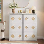 Commode Meuble à chaussures avec 6/4/3 tiroirs basculants, meuble à chaussures fin et discret avec étagères réglables et poignées diamant, meuble d'entrée autoportant