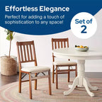 Chaises pliantes en bois Stackmore Arts and Craft avec sièges rembourrés, cerisier, lot de 2