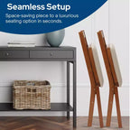 Chaises pliantes en bois Stackmore Arts and Craft avec sièges rembourrés, cerisier, lot de 2