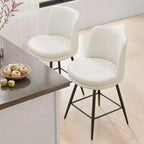 Tabouret de bar contemporain Karl Home pivotant, en cuir PU et de qualité durable